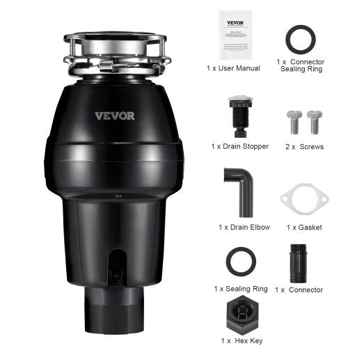Garbage Disposal 34 HP 3260RPM Continuous Feed Food Waste Disposer 3Bolt