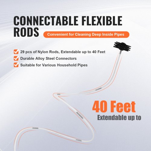 40 FEET Dryer Vent Cleaner Kit 29 Pieces Duct Cleaning Brush Reinforced