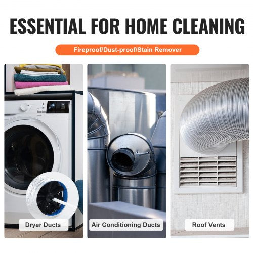 40 FEET Dryer Vent Cleaner Kit 29 Pieces Duct Cleaning Brush Reinforced