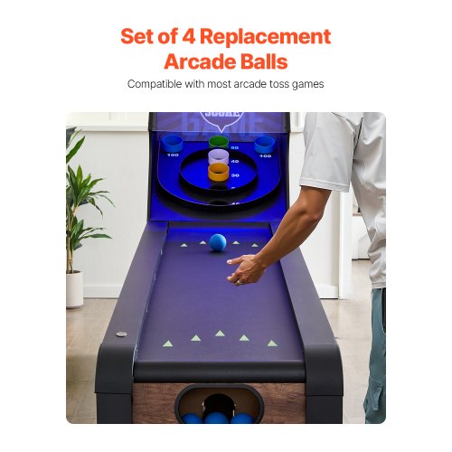 Roll and Score Classic Arcade Game Ball 4pack Replacement Set Skee Ball