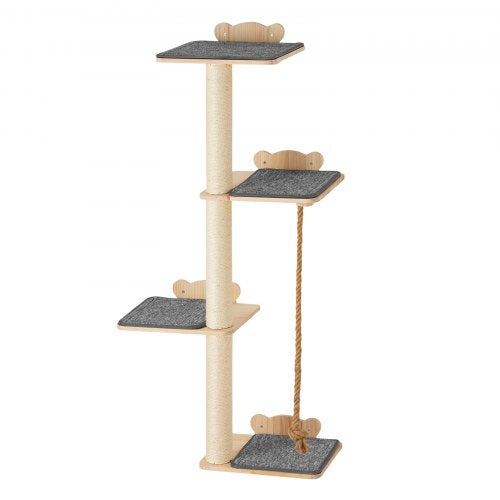 4 Tiers Tall Cat Tree Cat Wall Furniture Set with 4 Jumping Boards