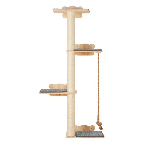 4 Tiers Tall Cat Tree Cat Wall Furniture Set with 4 Jumping Boards