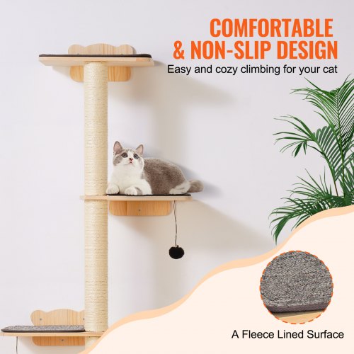 4 Tiers Cat Tree Cat Wall Furniture Set with 4 Jumping Boards WallMounted