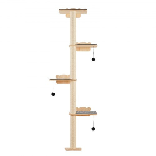 4 Tiers Cat Tree Cat Wall Furniture Set with 4 Jumping Boards WallMounted