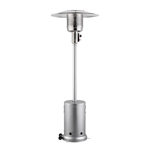 Propane Patio Heater 50000BTU Tall Hammered wRound Table Outdoor Silver – 19 L
