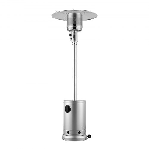 Propane Patio Heater 50000BTU Tall Hammered wRound Table Outdoor Silver – 19 L