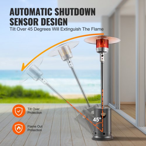 Patio Heater for Outdoor Use 50000BTU Propane Heater Tall Hammered With Round