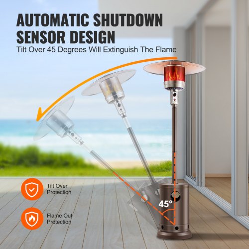 Patio Heater for Outdoor Use 50000BTU Propane Heater Tall Hammered With Round