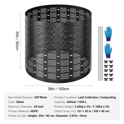 Compost Bin 220 Gallon Outdoor Expandable Composter Easy to Setup Large
