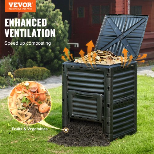 Garden Compost Bin 80 Gal BPA Free Composter Large Capacity Outdoor