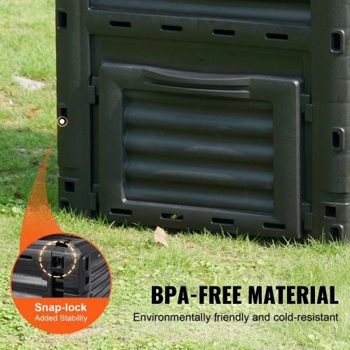Garden Compost Bin 80 Gal BPA Free Composter Large Capacity Outdoor