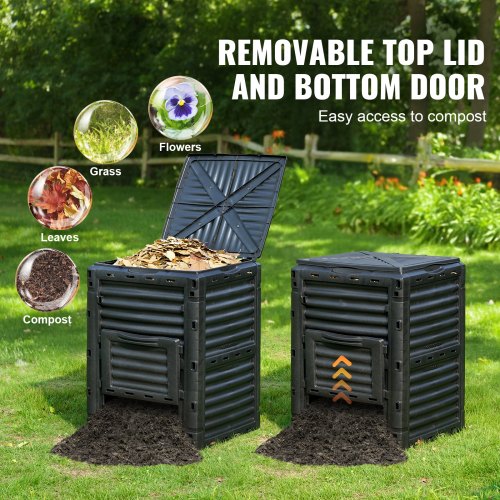Garden Compost Bin 80 Gal BPA Free Composter Large Capacity Outdoor