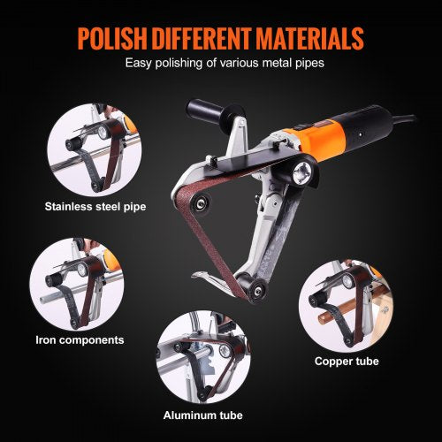 Pipe Tube Polisher Sander 1000W Pipe Belt Sander with 6 Variable Speeds