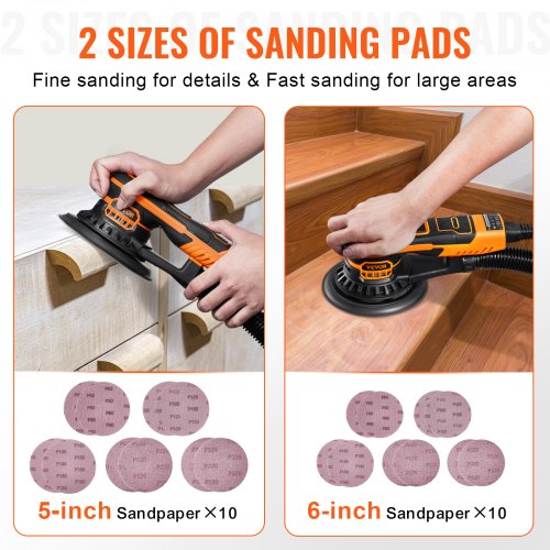 Random Orbital Sander 5 6Inch 350W Brushless Orbital Sander 10000 PRM