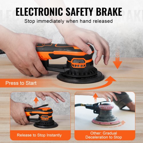 Random Orbital Sander 5 6Inch 350W Brushless Orbital Sander 10000 PRM