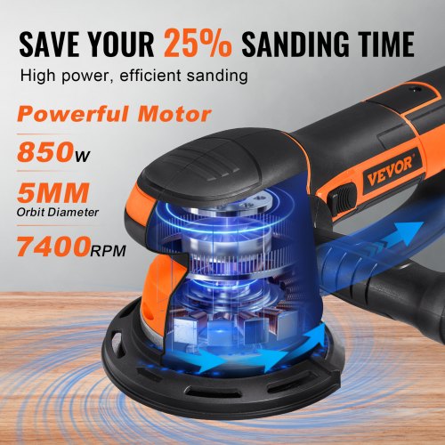 Random Orbital Sander 6Inch DA GA Dual Action Orbital Sander 850W