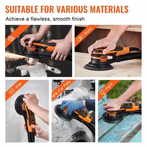 Random Orbital Sander 6Inch 350W Brushless Orbital Sander 10000 PRM 6