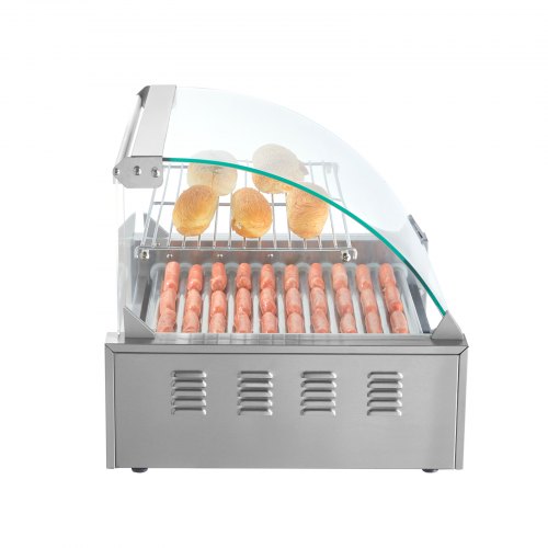 Hot Dog Roller 11 Rollers 30 Hot Dogs Capacity 1650W Stainless Sausage