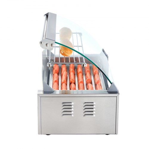 Hot Dog Roller 7 Rollers 18 Hot Dogs Capacity 1050W Stainless Sausage Grill