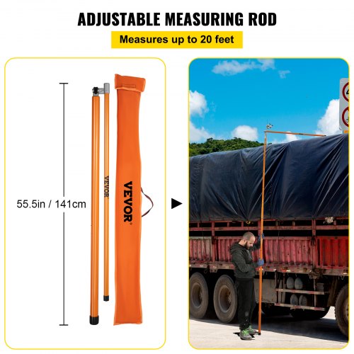Load Height Measuring Stick 20 Sturdy Fiberglass Truck Height Stick