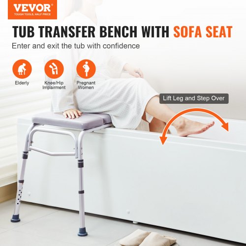 Tub Transfer Bench for Bathtub 500lbs Shower Seats for Adults Lightweight