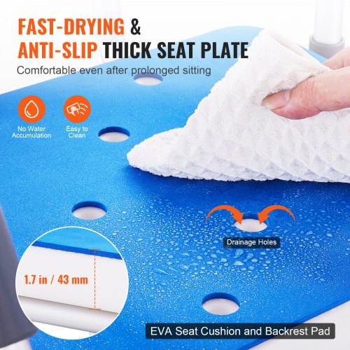 Swivel Shower Chair 360 Degree Adjustable Shower Seat with Armrests