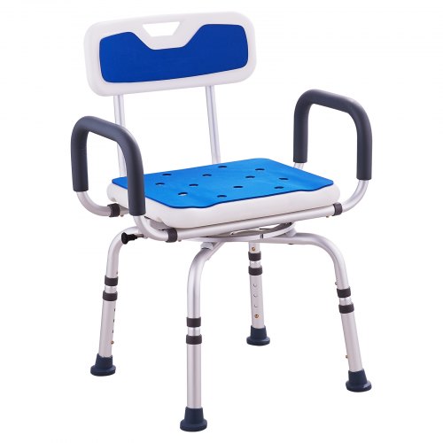 Swivel Shower Chair 360 Degree Adjustable Shower Seat with Armrests
