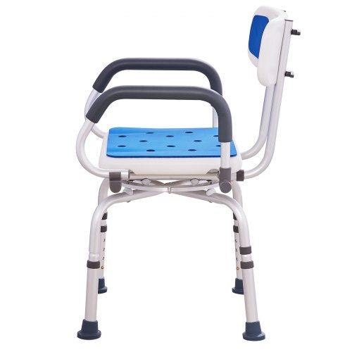 Swivel Shower Chair 360 Degree Adjustable Shower Seat with Pivoting Arms
