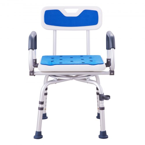 Swivel Shower Chair 360 Degree Adjustable Shower Seat with Pivoting Arms