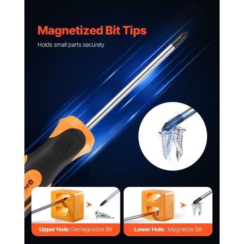 Screwdriver Set 12Piece Hand Tools With Magnetic Tips Includes 5 Phillips And