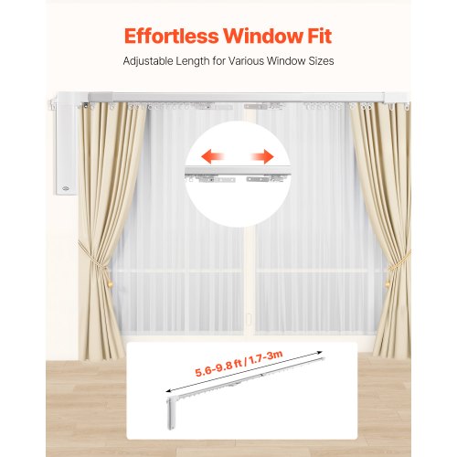 Smart Electric Curtain Track 71118 Inch Adjustable Length Motorized Rod With