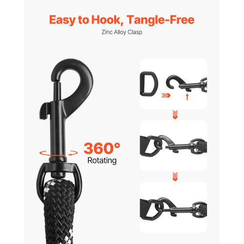 Rope Dog Leash 6ft Heavy Duty Dog Leash with Comfortable Padded Handle