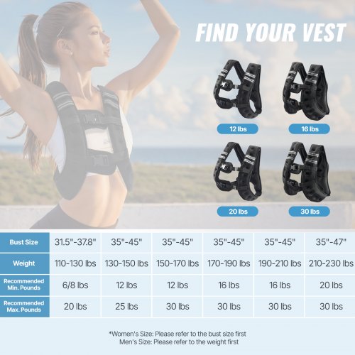 Weighted Vest 20 lbs Weight Vest with Reflective Stripe Adjustable Buckle