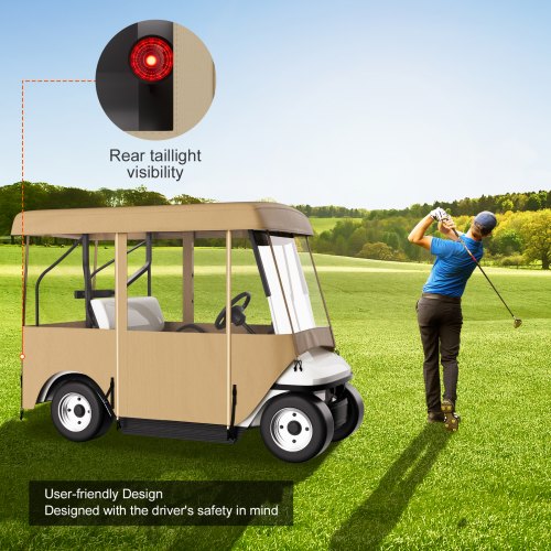 Golf Cart Enclosure with 4Sided Fairway Deluxe 300D Waterproof Driving