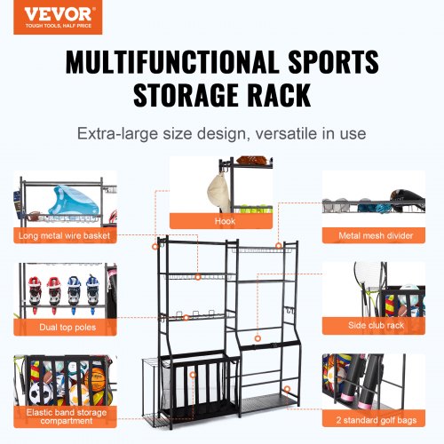 Golf Storage Garage Organizer 2 Golf Bag Storage Stand Holder and Other