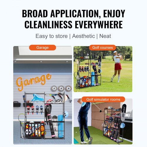 Golf Storage Garage Organizer 2 Golf Bag Storage Stand Holder and Other
