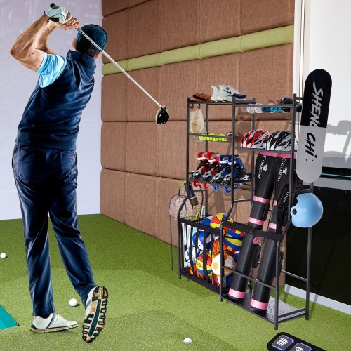 Golf Storage Garage Organizer 2 Golf Bag Storage Stand Holder and Other