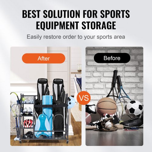 Golf Storage Garage Organizer 2 Golf Bag Stand Holder and Other Sports