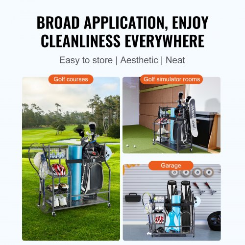 Golf Storage Garage Organizer 2 Golf Bag Stand Holder and Other Sports