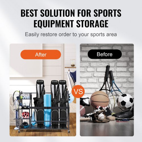 Golf Storage Garage Organizer 3 Golf Bag Stand Holder and Other Sports
