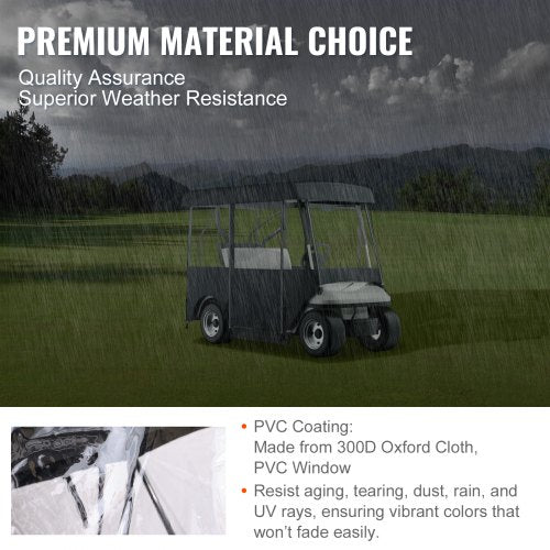 Golf Cart Enclosure 86 4Person Golf Cart Cover 4Sided Fairway Deluxe
