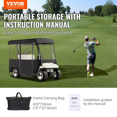 Golf Cart Enclosure 86 4Person Golf Cart Cover 4Sided Fairway Deluxe