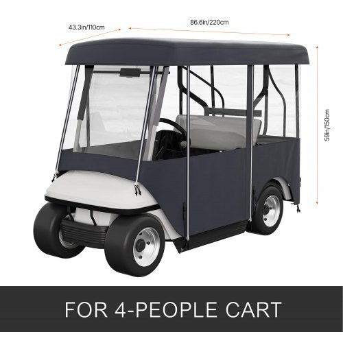 Golf Cart Enclosure 86 4Person Golf Cart Cover 4Sided Fairway Deluxe