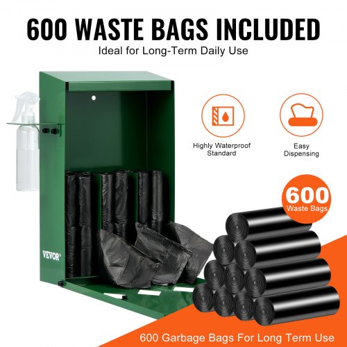 Dog Poop Bag Dispenser with Hand Wash Bottle Lockable Outdoor Dog Waste Bag