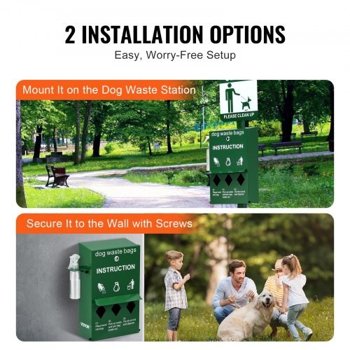 Dog Poop Bag Dispenser with Hand Wash Bottle Lockable Outdoor Dog Waste Bag