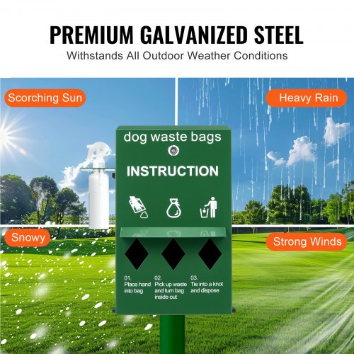 Dog Poop Bag Dispenser with Hand Wash Bottle Lockable Outdoor Dog Waste Bag