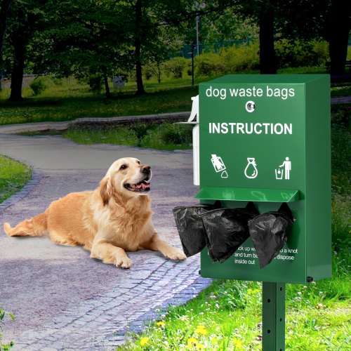 Dog Poop Bag Dispenser with Hand Wash Bottle Lockable Outdoor Dog Waste Bag