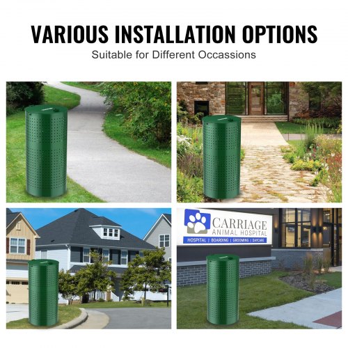 Dog Poop Trash Can with 50 Liner Bags 11.5 Gallons Outdoor Dog Waste Bin