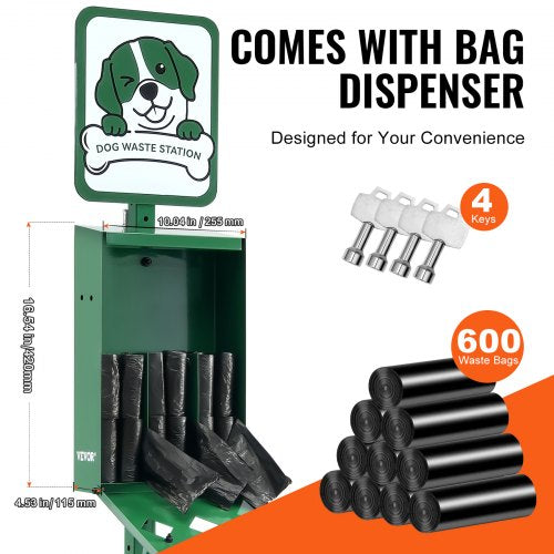 Dog Waste Station Commercial Dog Poop Station 11.5 Gallons Pet Waste Bin