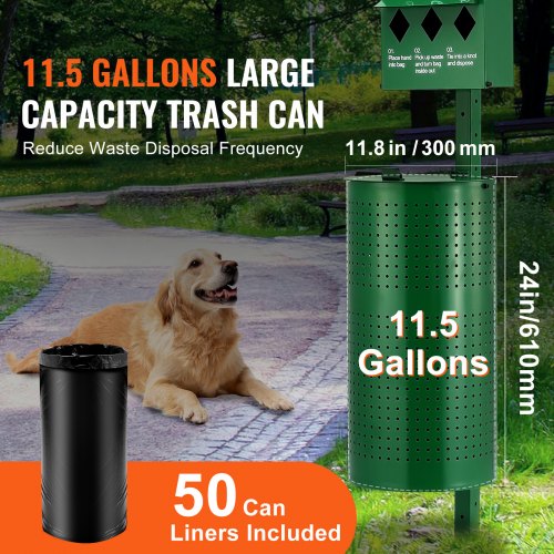 Dog Waste Station Commercial Dog Poop Station 11.5 Gallons Pet Waste Bin